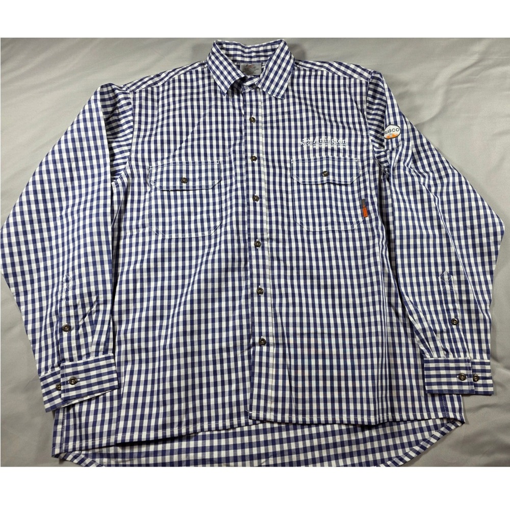 Rasco FR Gingham Plaid Shirt Men XL Flame Resistant CAT 2 2112 Workwear NWOT